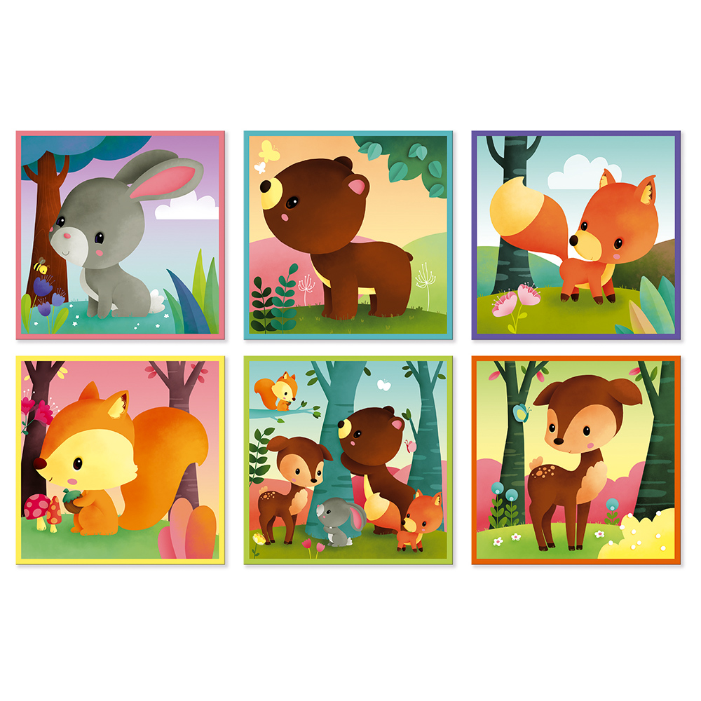 jeu de 9 cubes animaux ferme